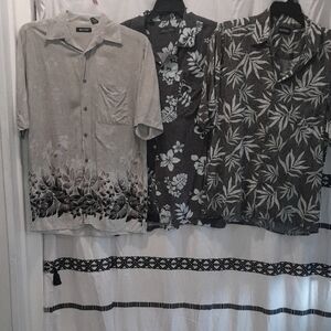 Puritan Men's Gray Floral Shirt